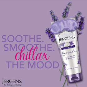 Close-up of Jergens Lavender Hand & Body Lotion texture