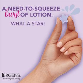 Close-up of Jergens Lavender Lotion Bursts in hand