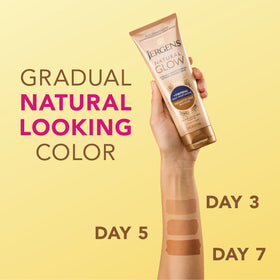 Close-up of Jergens Natural Glow + Firming lotion texture