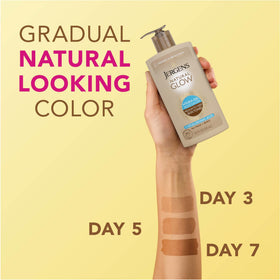 Close-up of Jergens Natural Glow Hydra Gel texture on skin