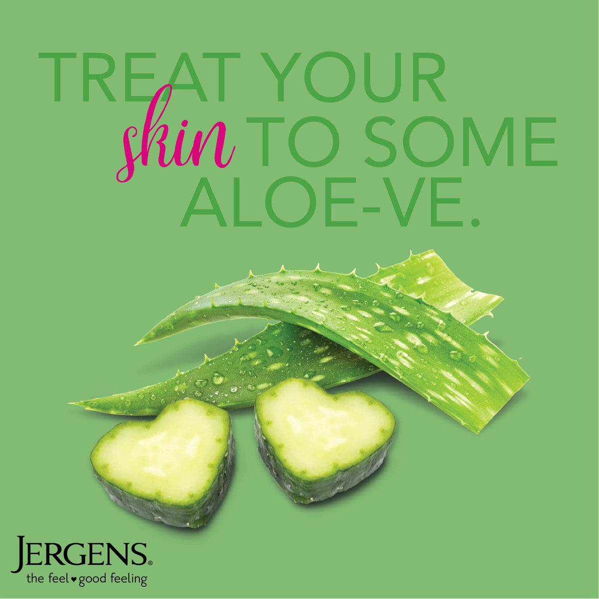 Close-up of Jergens Soothing Aloe Body Lotion texture