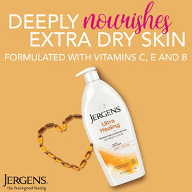 Close-up of Jergens Ultra Healing Lotion texture