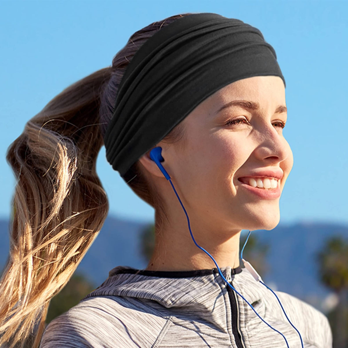 Close-up of Jesries headband showing soft fabric texture