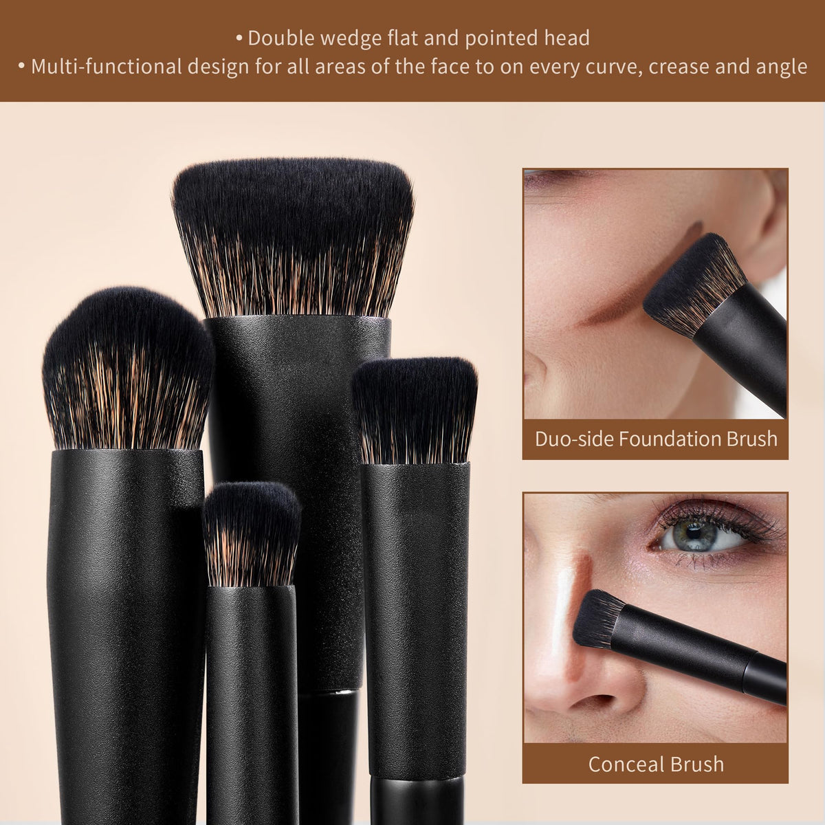 Close-up of Jessup powder brush in the set