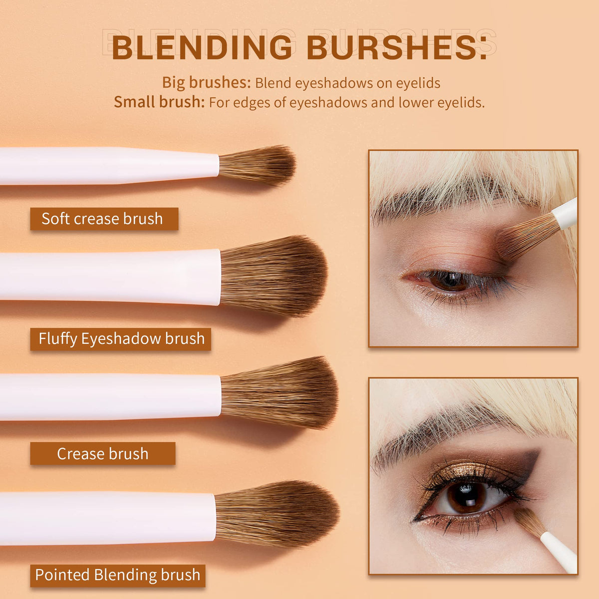 Close-up of Jessup precise eyeliner brush from the set