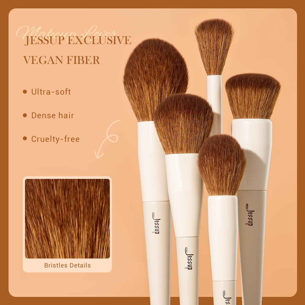 Close-up of Jessup tapered powder brush