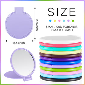 Close-up of Jetec mini folding pocket mirror open with stand