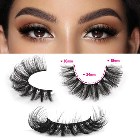 Close-up of JIMIRE Cat Eye Lashes showing D curl