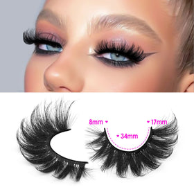 Close-up of JIMIRE Faux Mink Lashes showing fluffy texture