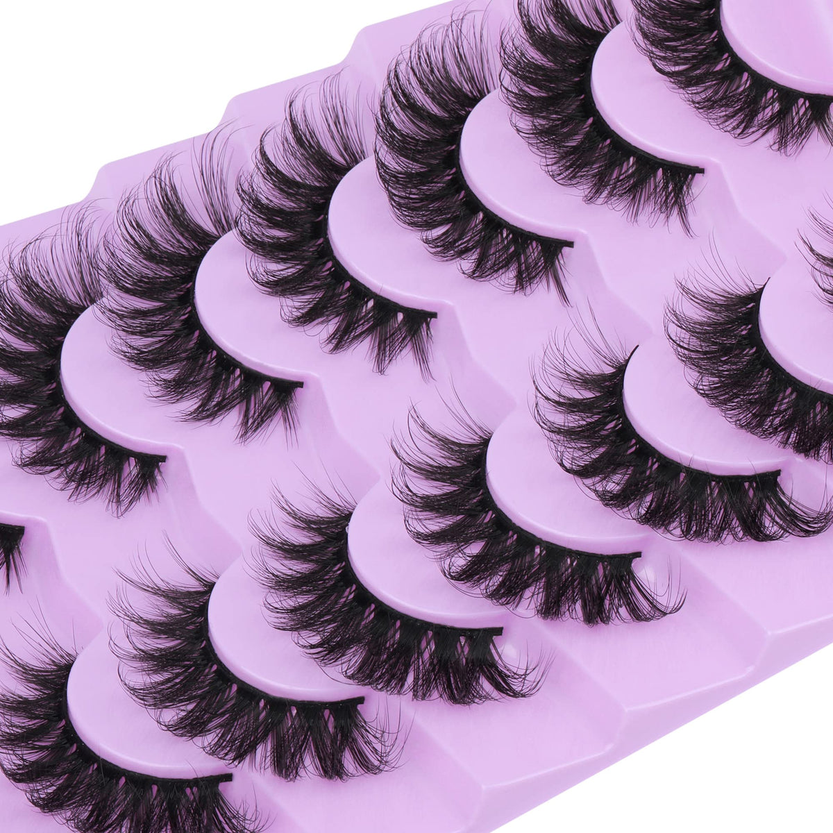 Close-up of JIMIRE Fluffy Cat Eye False Eyelashes