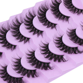 Close-up of JIMIRE Fluffy Cat Eye False Eyelashes