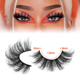 Close-up of JIMIRE Fluffy Dramatic False Eyelashes 18MM