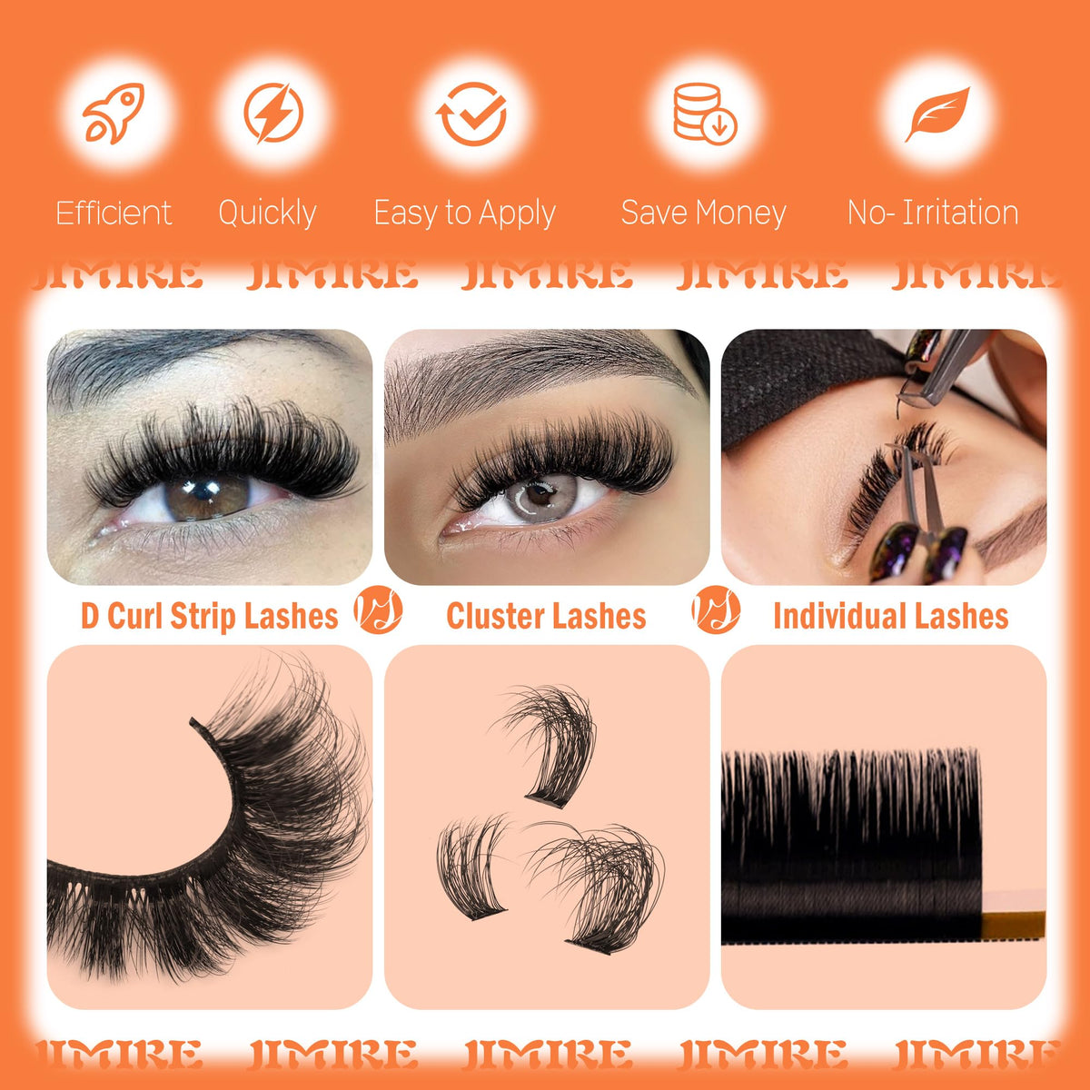 Close-up of JIMIRE Mink Lashes showing fluffy texture