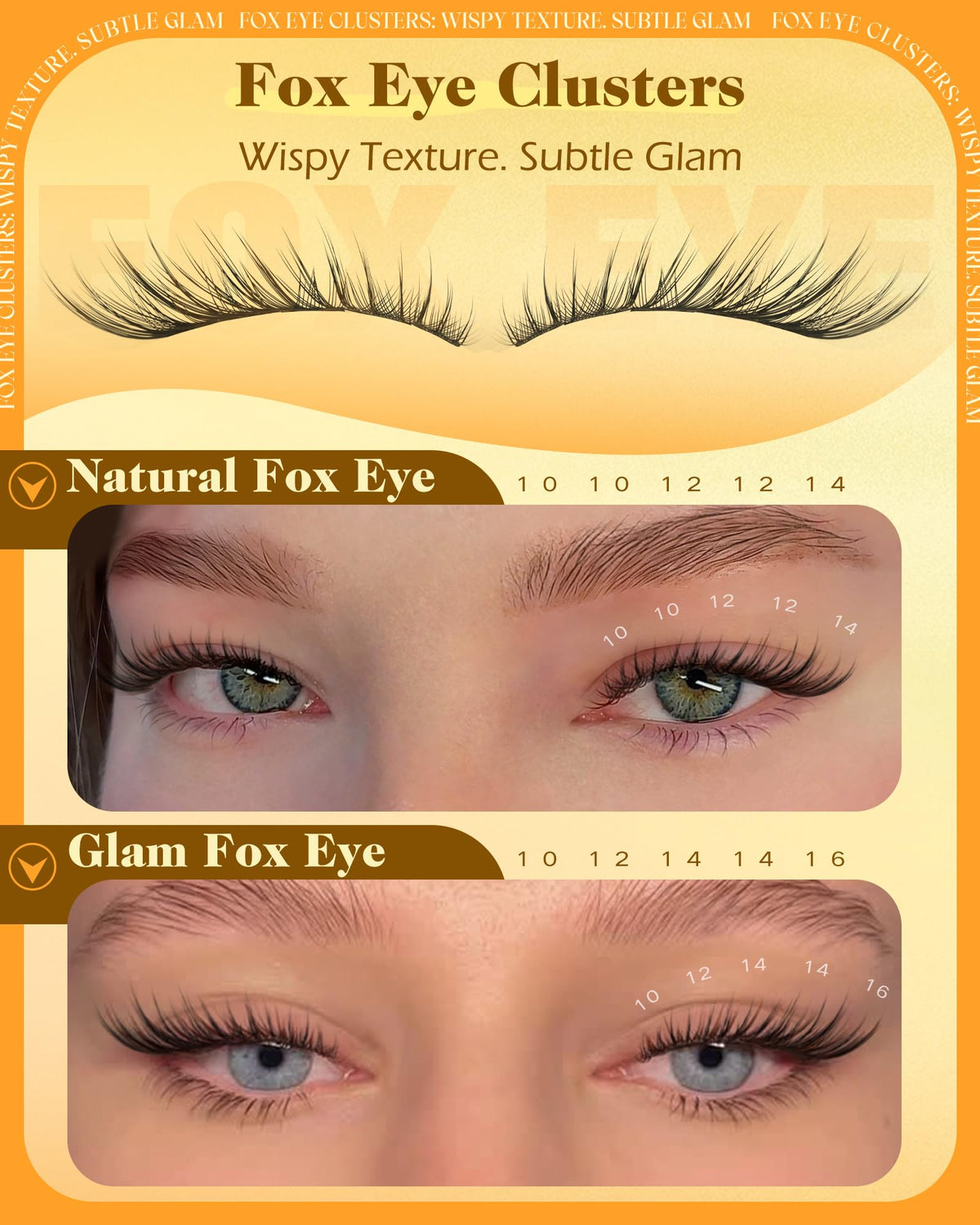 Close-up of JIMIRE Wispy Lash Clusters showing individual lashes