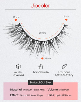 Close-up of Jiocolor 13MM D Curl false eyelashes