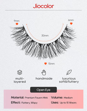 Close-up of Jiocolor 3D Fluffy Lashes showing lash band