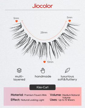 Close-up of Jiocolor false eyelashes with clear band