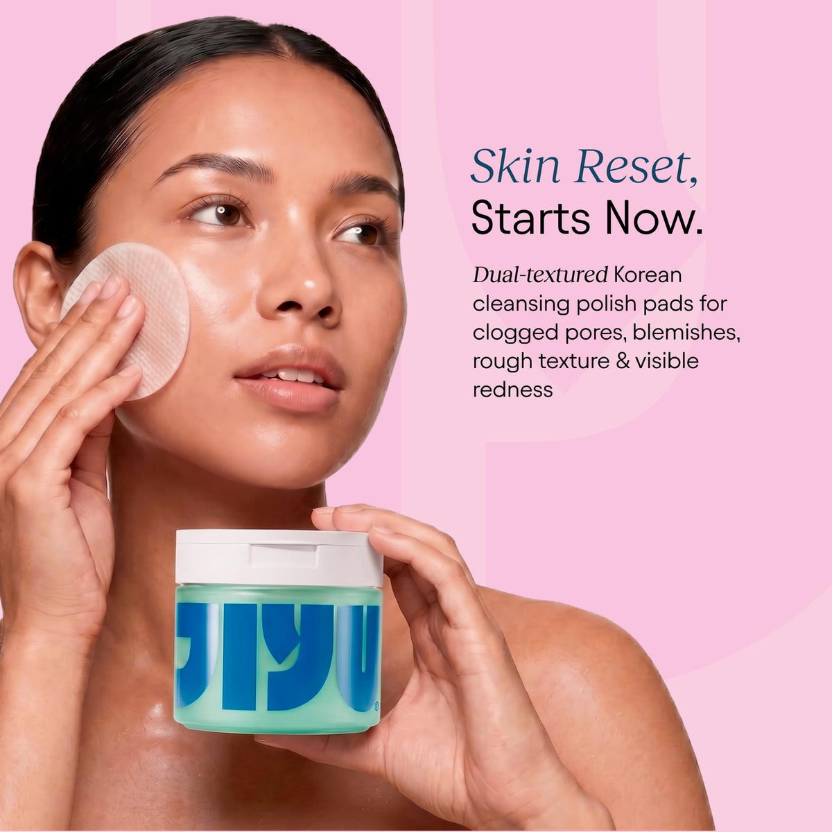 Close-up of JIYU Cleansing Polish Pad showing texture