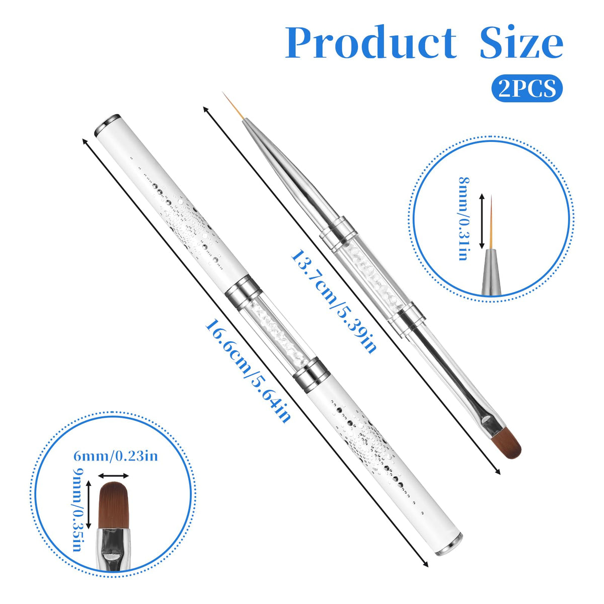 Close-up of JJUNW nail brush with double-head design