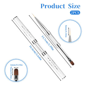 Close-up of JJUNW nail brush with double-head design