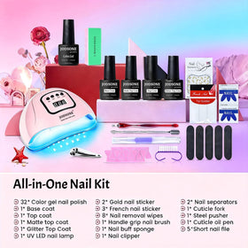 Close-up of JODSONE gel nail polish bottles in various colours
