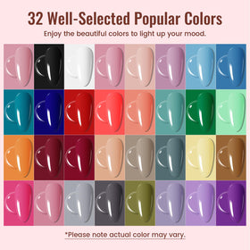 Close-up of JODSONE gel nail polish bottles in various colours