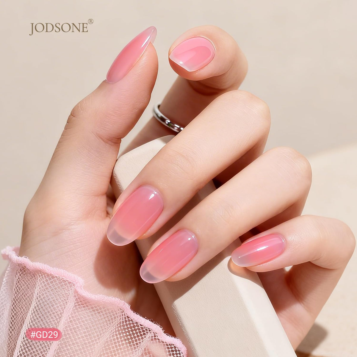 Close-up of JODSONE Jelly Gel Polish in a vibrant shade