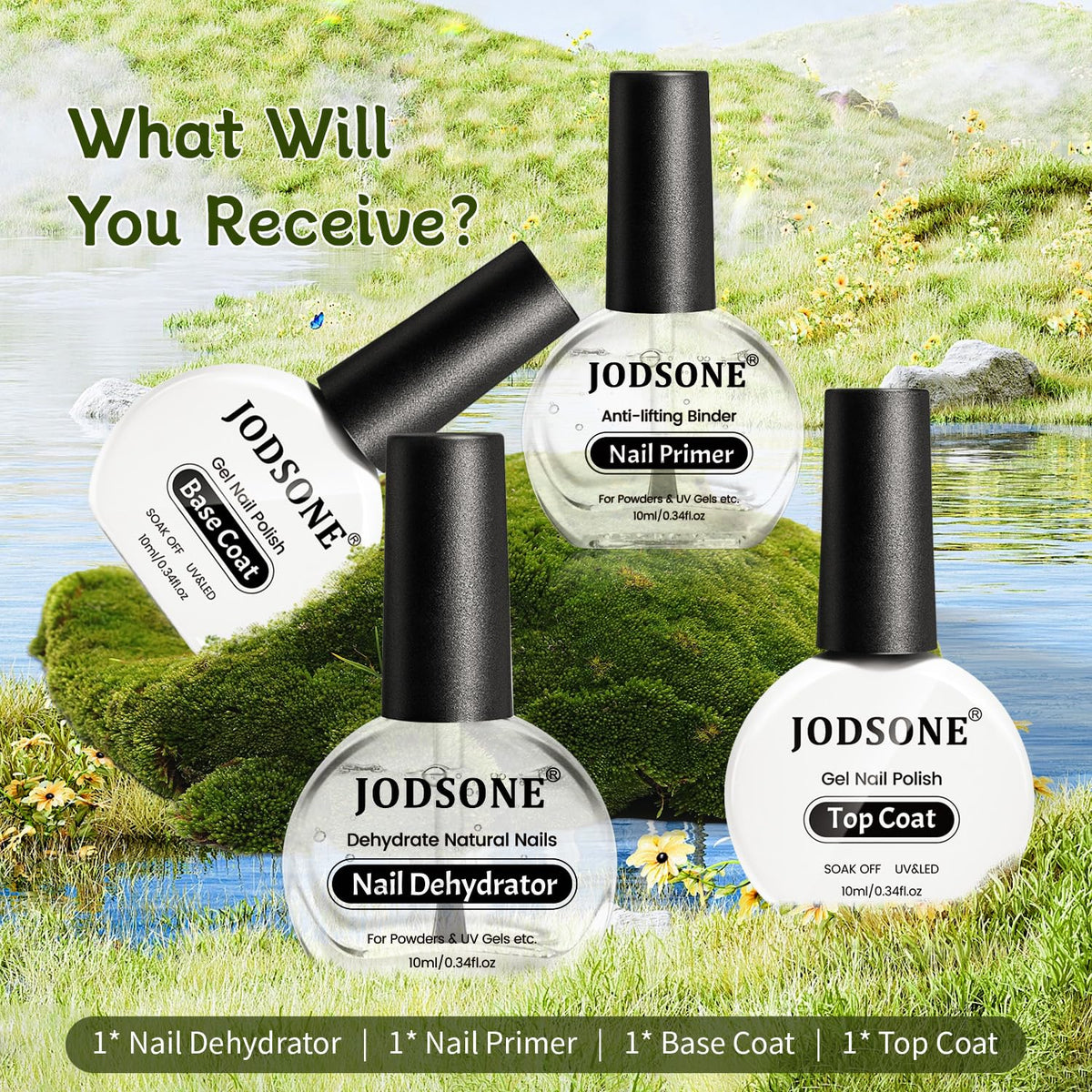 Close-up of JODSONE nail dehydrator bottle with 10ml label