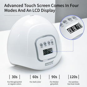 Close-up of JODSONE UV LED Nail Lamp timer settings