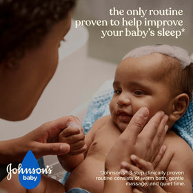 Close-up of Johnson's Baby Calming Shampoo label