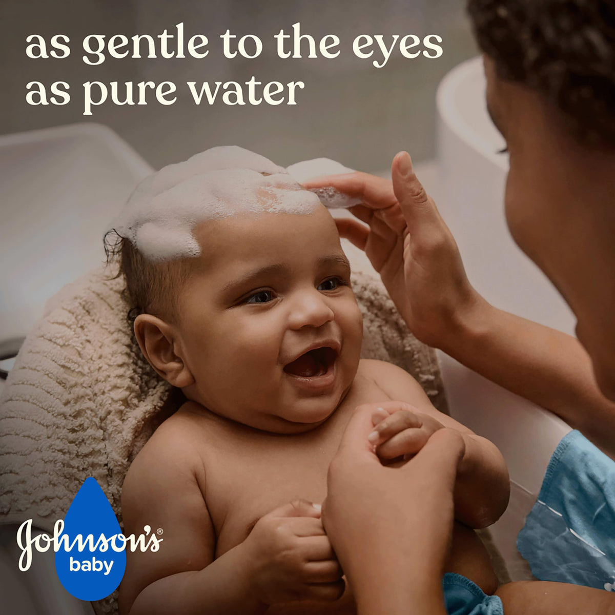 Close-up of Johnson's Baby Shampoo pump dispenser