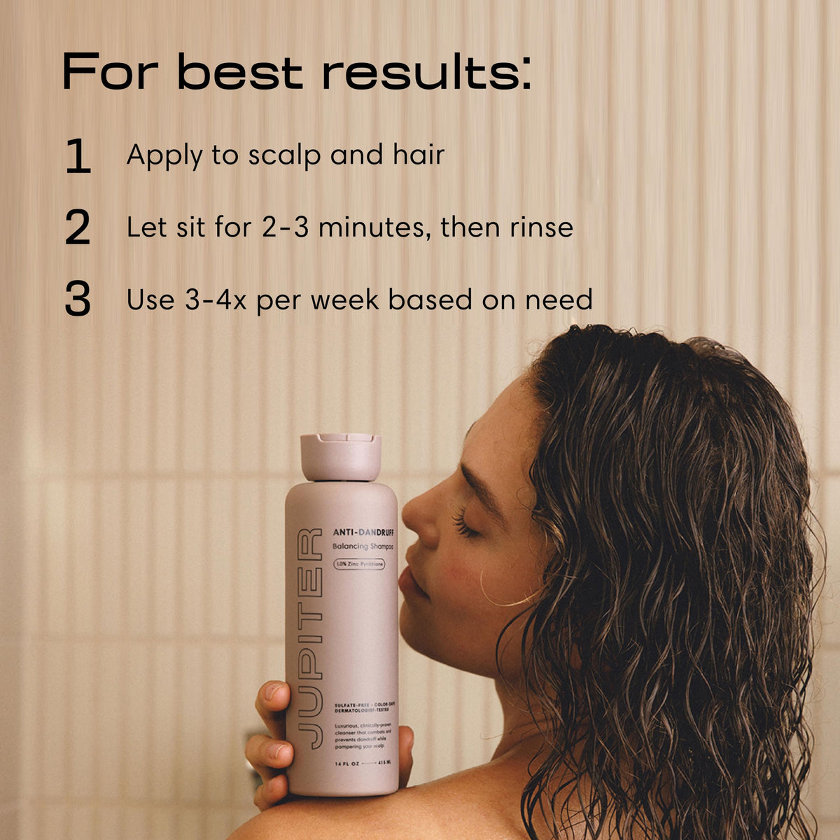 Close-up of Jupiter Anti Dandruff Shampoo texture