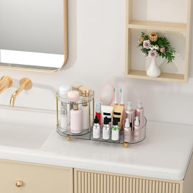 Close-up of Jywantful Rotating Makeup Organizer compartments