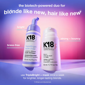 Close-up of K18 TripleBright Purple Shampoo texture