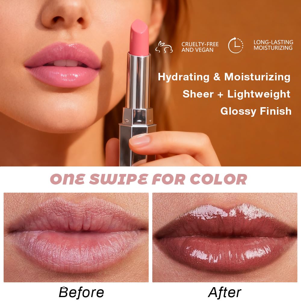 Close-up of Kaely Honey Lipstick Tinted Lip Balm texture