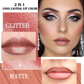 Close-up of Kaely Metallic Lipstick and Lip Liner dual heads