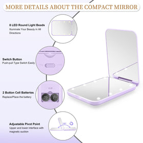 Close-up of Kakuje Compact Mirror LED lights