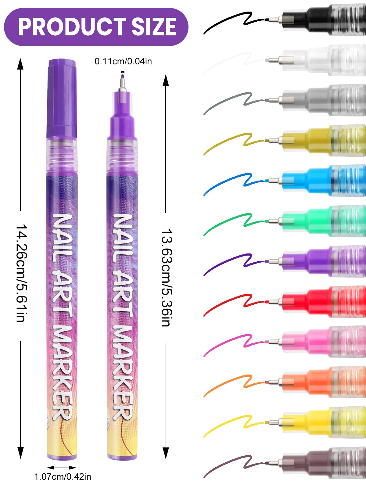 Close-up of Kalolary nail art pen with fine tip