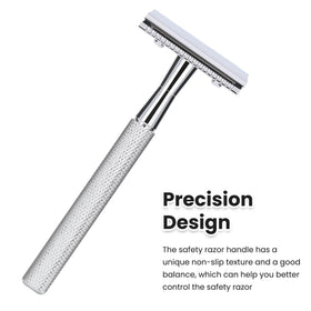 Close-up of Keropy safety razor handle with comfortable grip