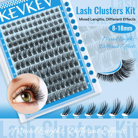 Close-up of KevKev Lash Clusters showing thin band design