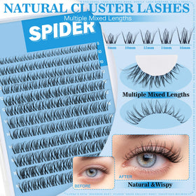 Close-up of KevKev Spider Lash Clusters showing different lengths
