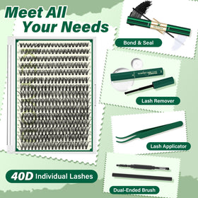 Close-up of KEYYOU lash adhesive and tools