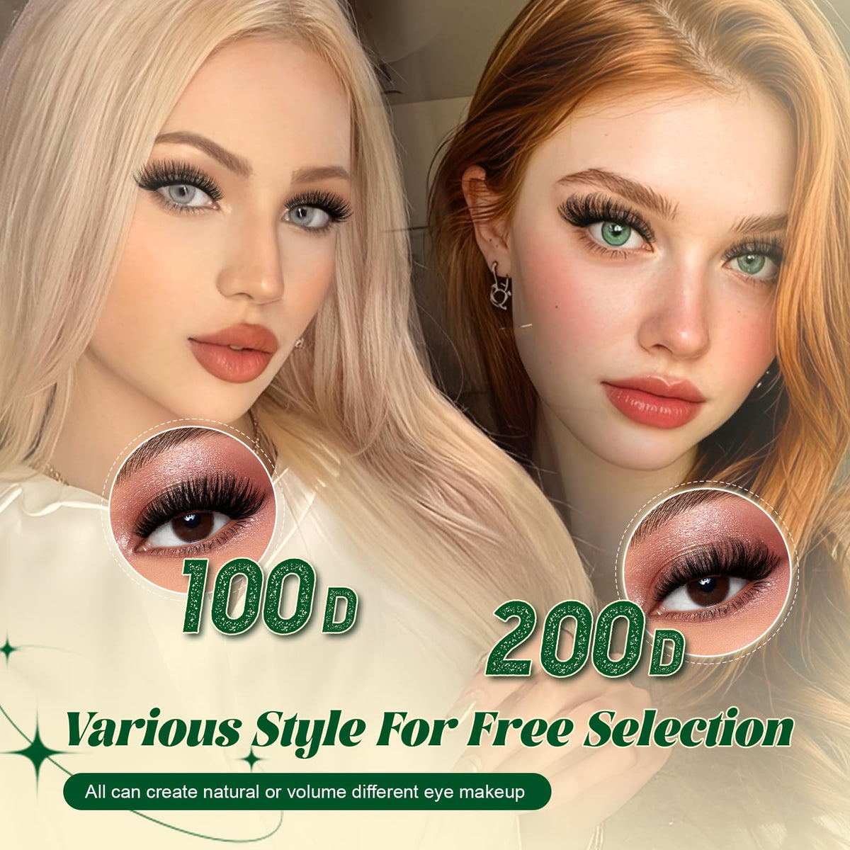 Close-up of KEYYOU lash clusters showcasing D-curl lift