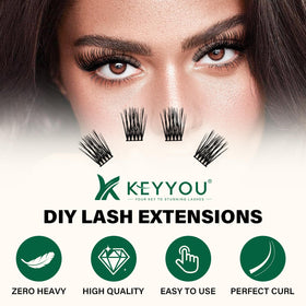 Close-up of KEYYOU Lash Clusters showing soft texture