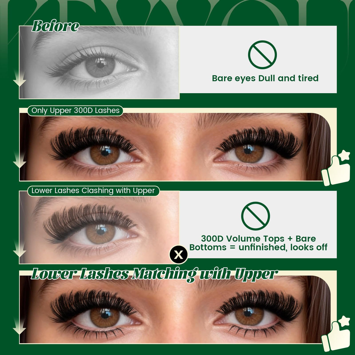 Close-up of KEYYOU soft lash clusters showing texture