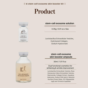 Close-up of ki cosmetics Stem-Cell Exosome Skin support Kit ampoule