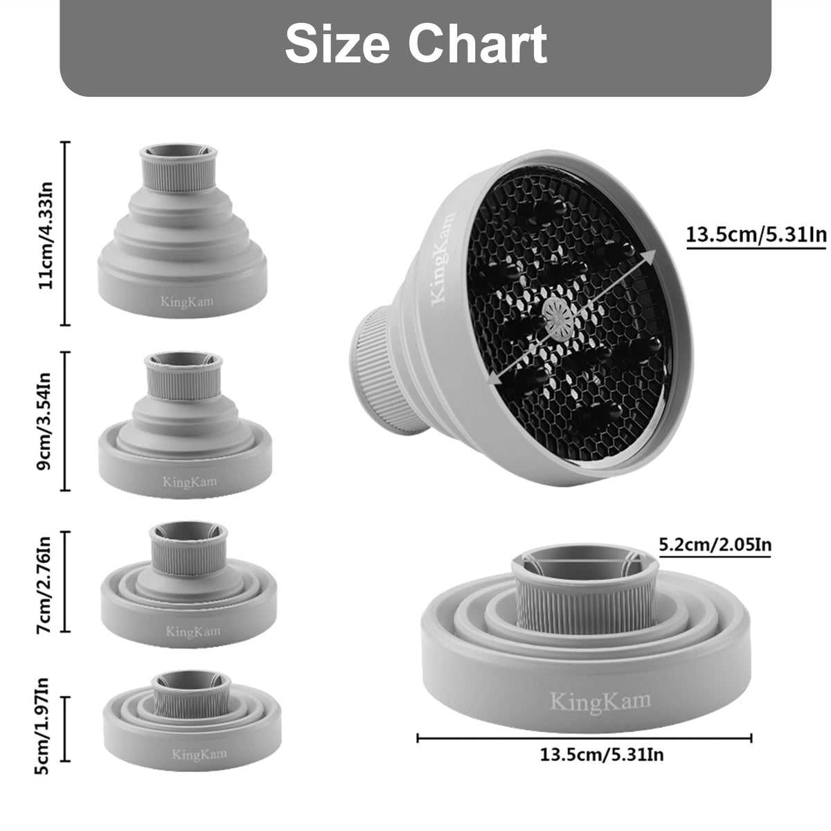 Close-up of KingKam Hair Diffuser showing silicone material
