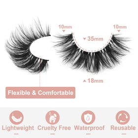 Close-up of Kiromiro 18mm false eyelashes with cat eye design