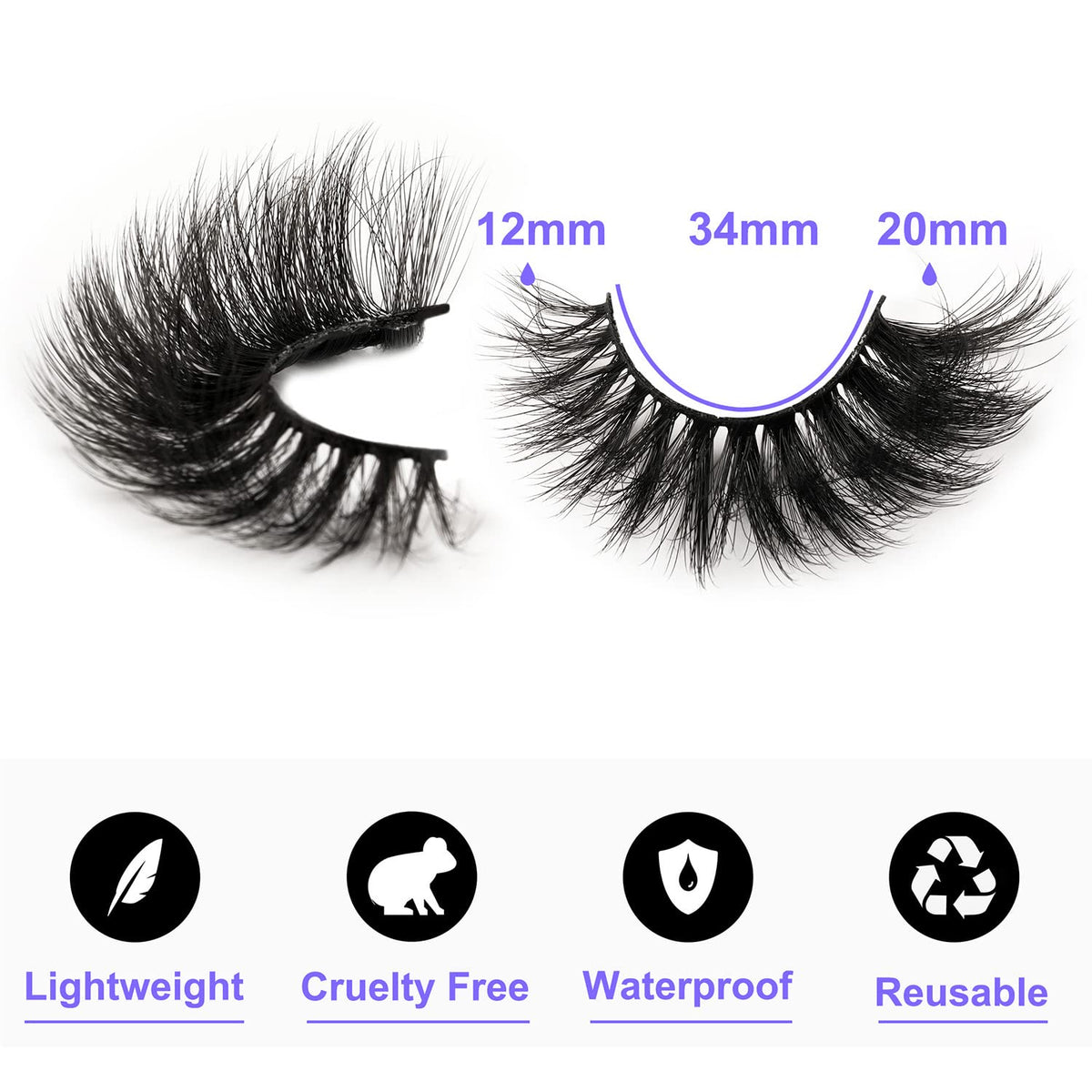 Close-up of Kiromiro 20mm 8D Cat Eye Mink Lashes