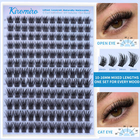 Close-up of Kiromiro Lash Clusters showing wispy layers